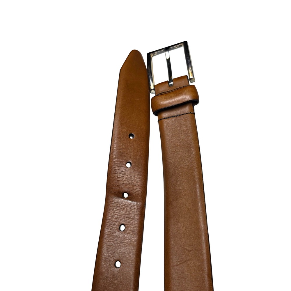 Allen Edmonds Mens Brown Leather Belt Size 42 Handcrafted USA 32190 Cognac